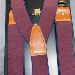 Navy and maroon suspenders. Brand new from H&M